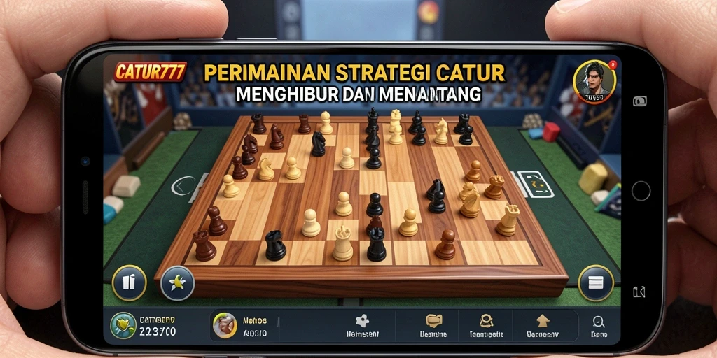 Tampilan gameplay mendebarkan dari CATUR777 yang menggabungkan catur dan RPG.