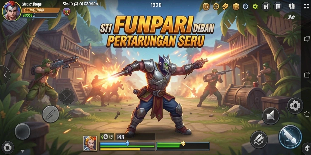 Tampilan gameplay seru di FUNPARI dengan strategi yang mendebarkan.