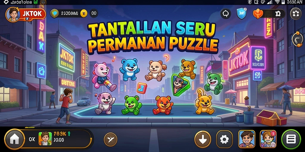 Screenshot JKTOK menampilkan gameplay puzzle yang menantang dan menarik.