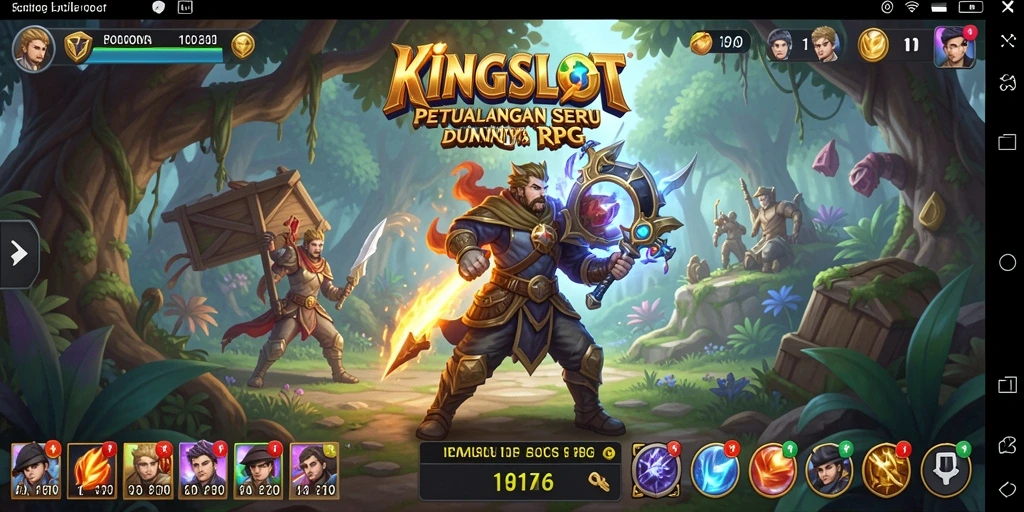 Screenshot gameplay KINGSLOT menunjukkan aksi pertarungan seru dan strategi yang mendebarkan.