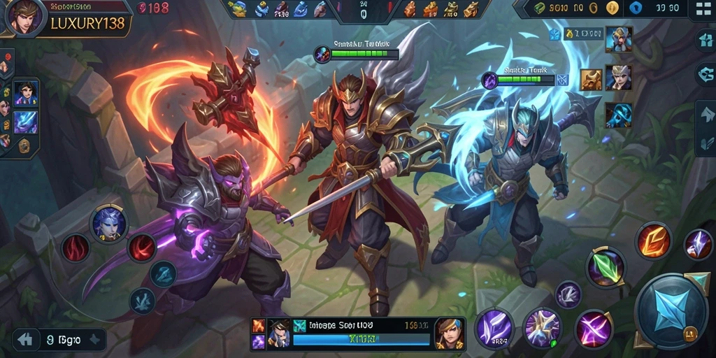 Tangkapan layar menunjukkan aksi seru gameplay MOBA LUXURY138.