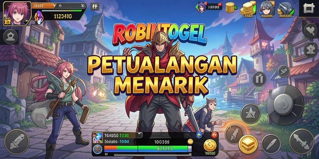 Tampilan seru dari gameplay ROBINTOGEL dengan karakter anime.