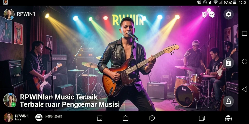 Screenshot RPWIN1 menunjukkan gameplay seru dengan musik yang mengalun.