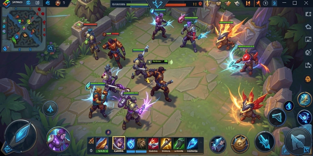 Tampilan gameplay seru dari SATRIA123 di arena pertarungan MOBA.