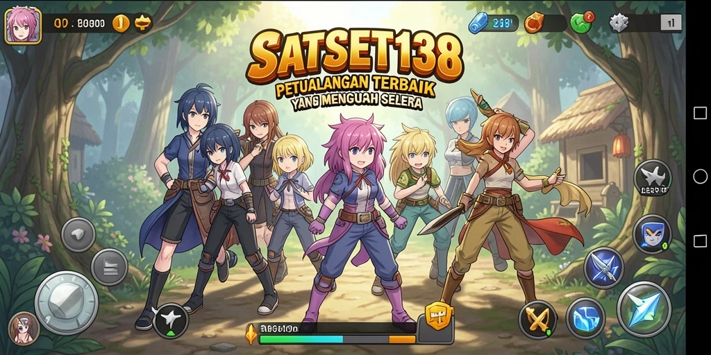 Screenshot SATSET138 menampilkan aksi seru karakter anime.