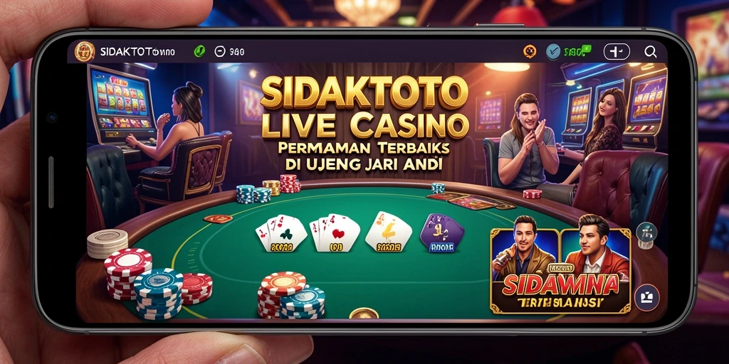 Screenshot gameplay SIDAKTOTO menampilkan interaksi langsung dengan dealer di Live Casino.