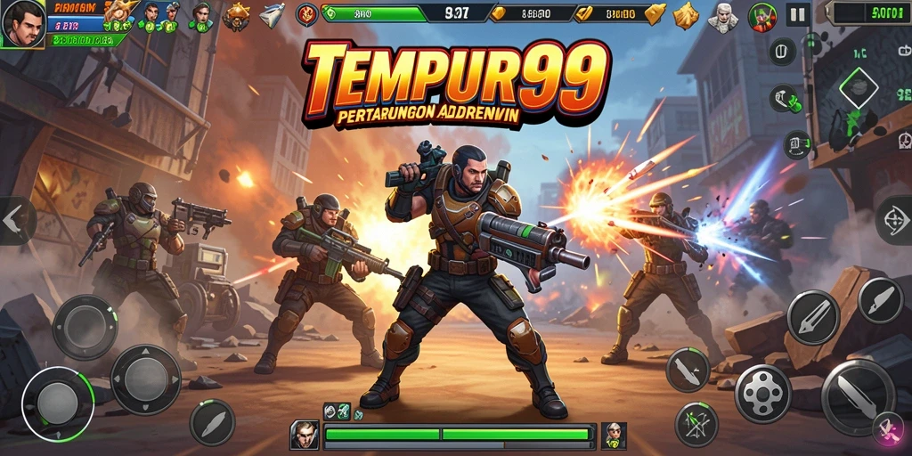 Gameplay Arcade TEMPUR99 yang penuh aksi dan adrenalin.
